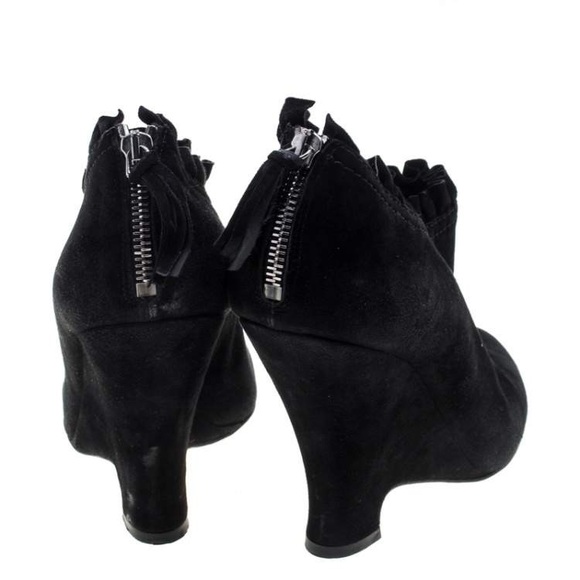 Miu Miu size IT 41 black suede wedge ankle booties minimally warn - Picture 4 of 7